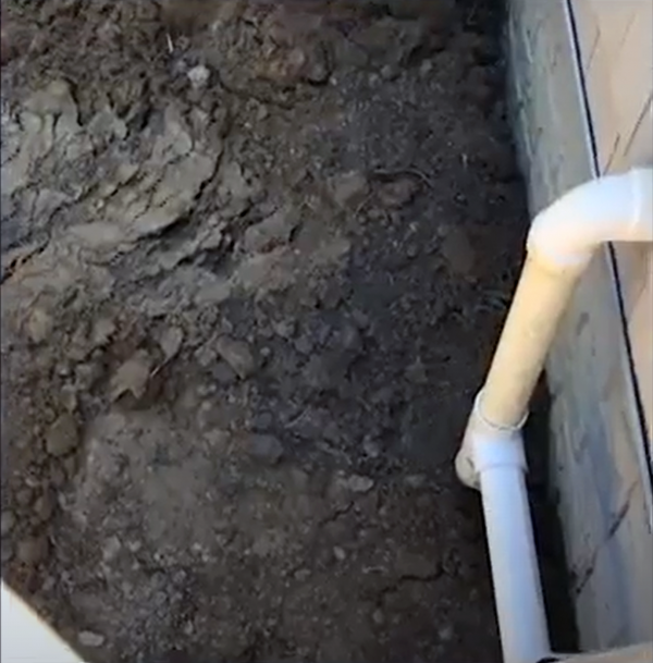 Geothermal Pipes Connecting To Side of House